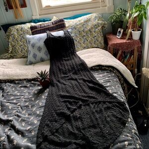 ☀️Xhilaration Black Asymmetrical Crochet Dress